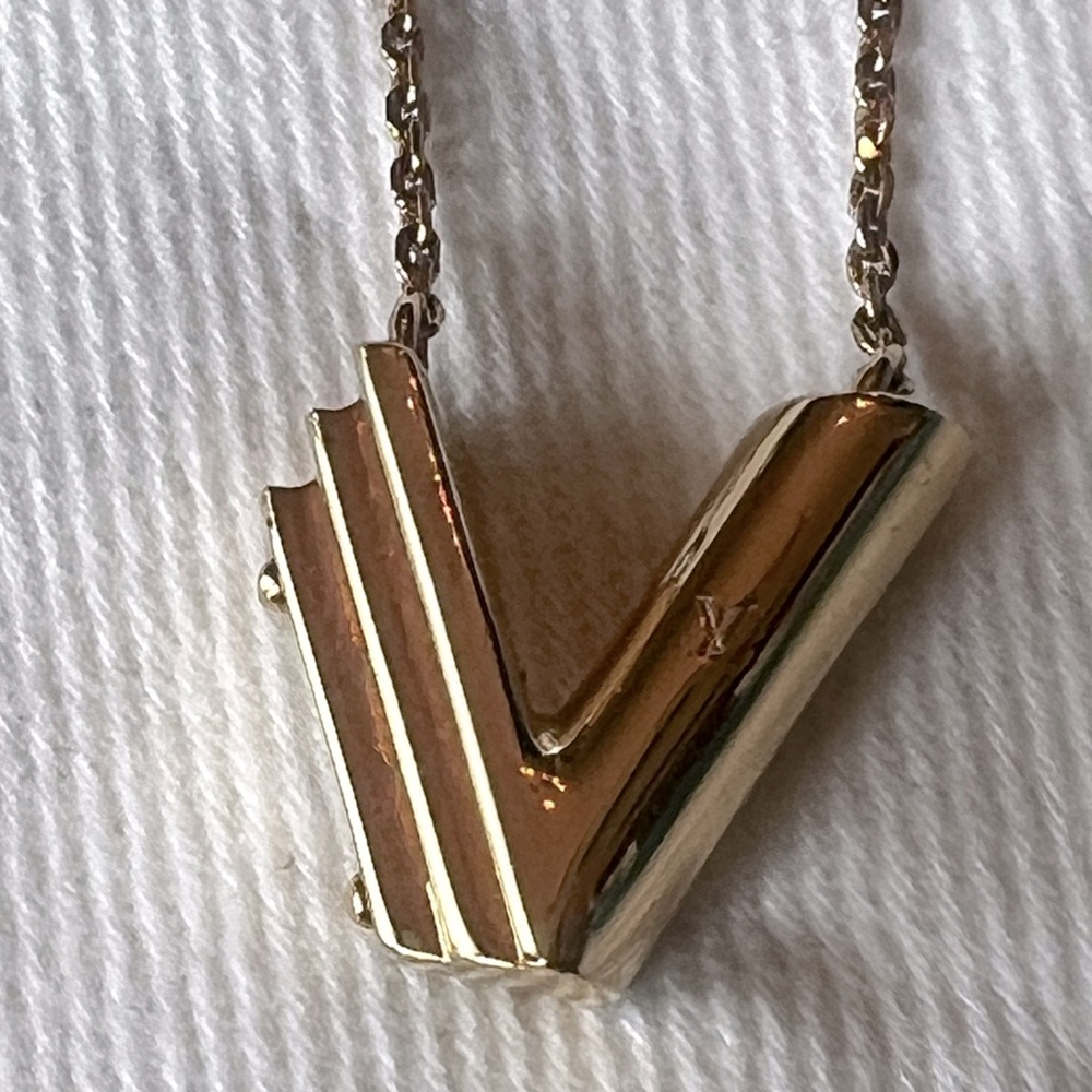 Louis Vuitton Gold Tone LV&ME Pendant Necklace